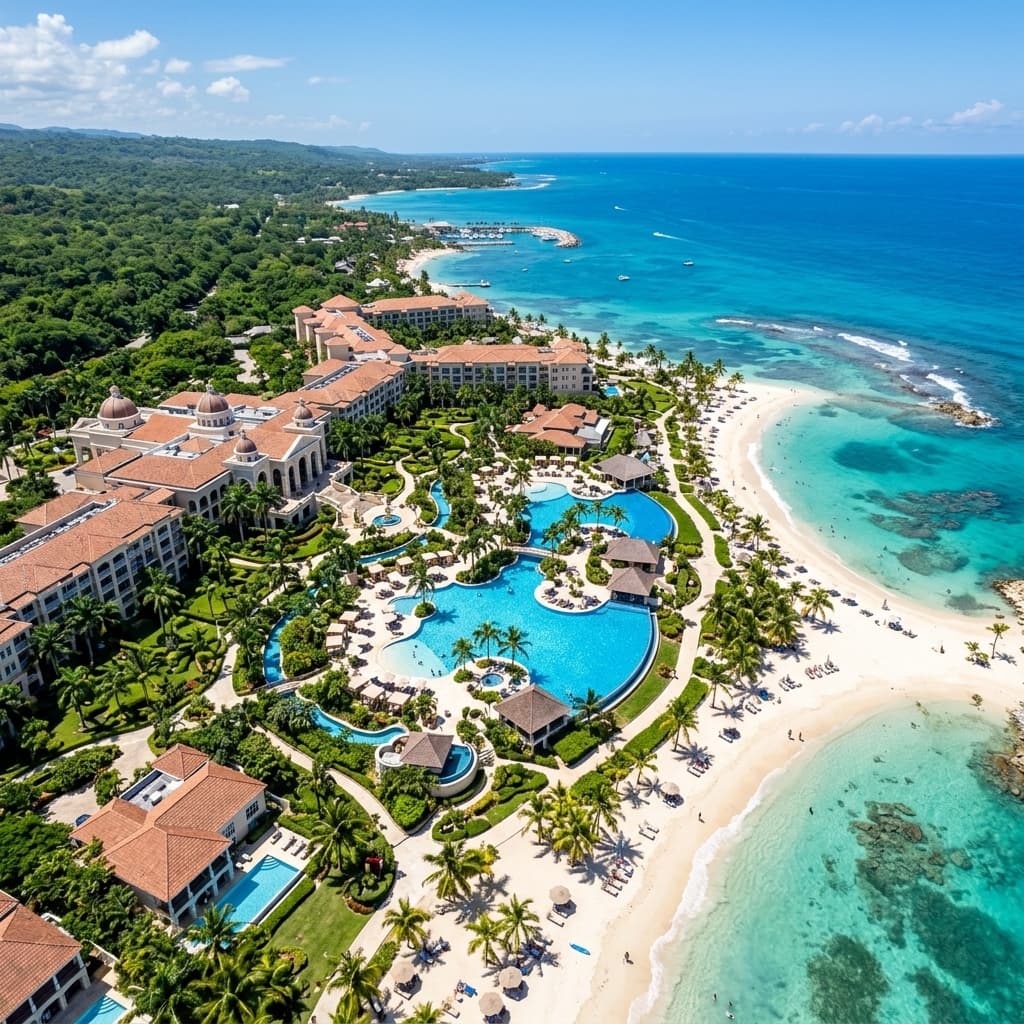 Bahia Principe resort beachfront in Runaway Bay, St. Ann, Jamaica